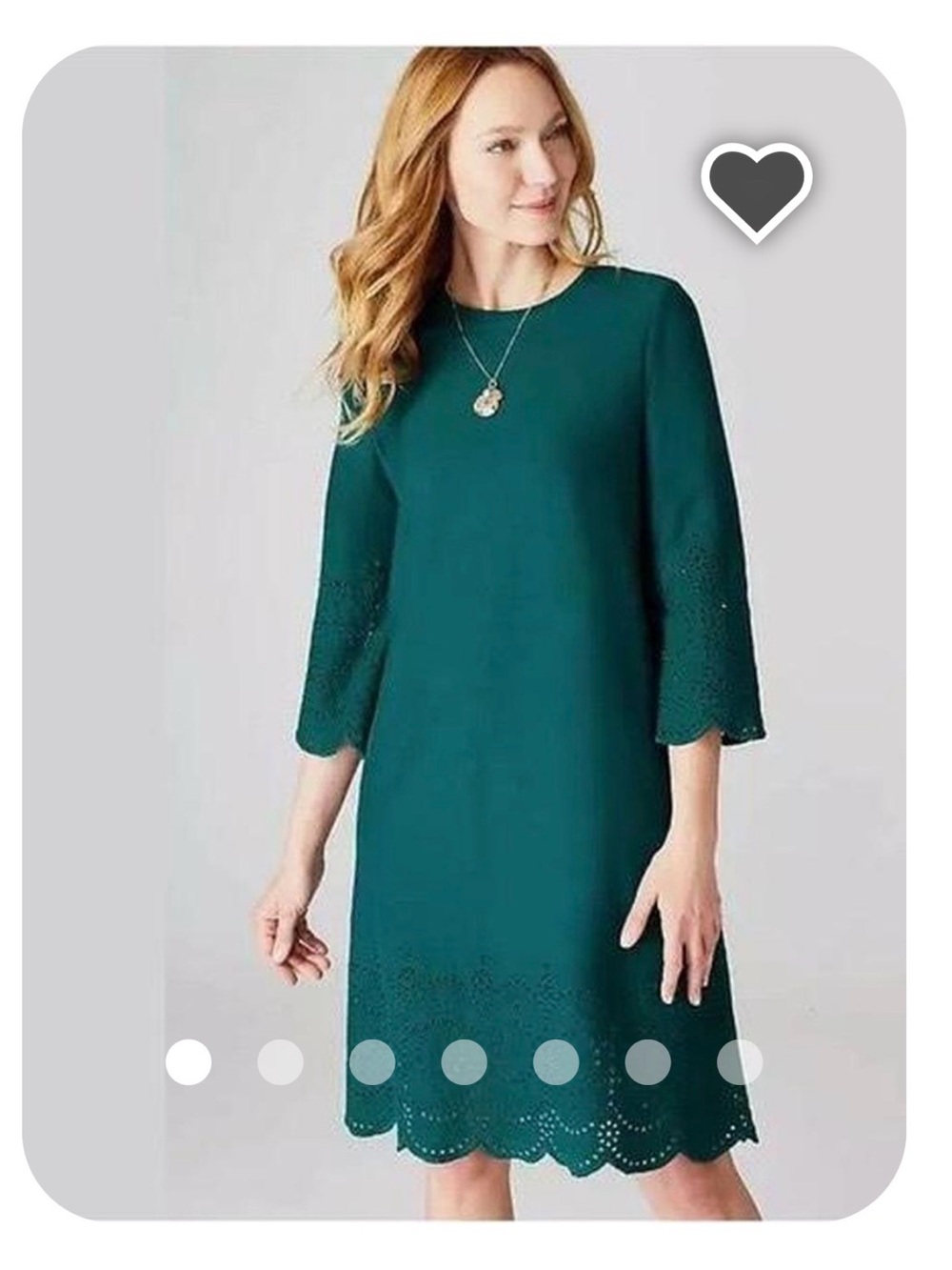 J.JILL TEAL EYELET COTTON SHIFT DRESS 4X